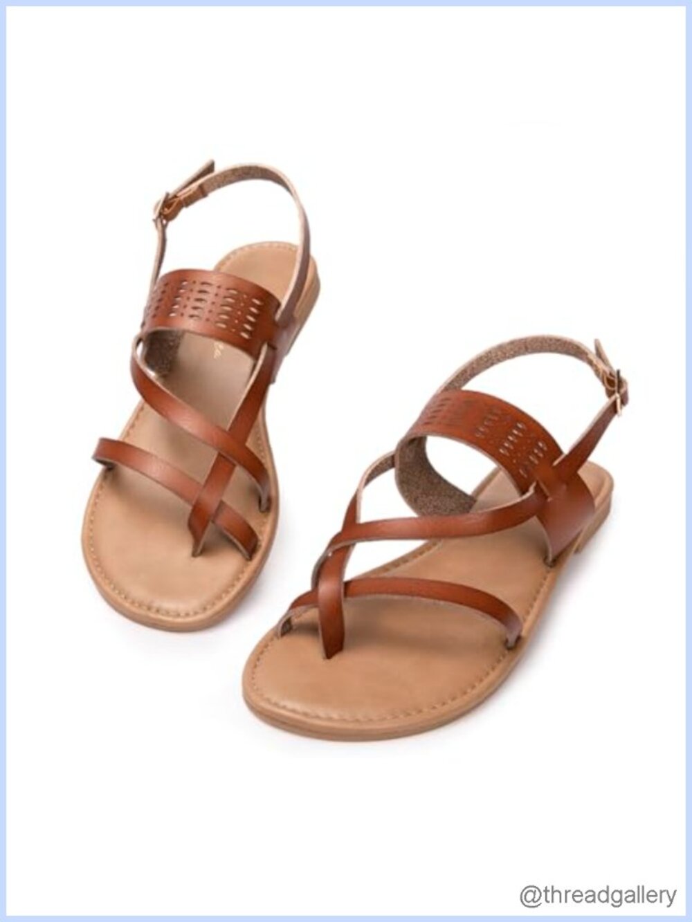 Women's Open Toe Gladiator Sandals Faux Leather Adjustable Slingback